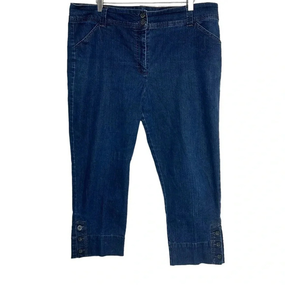 Charter Club pant shop 18 blue jean‎ capris with 3 button hem - Picture 1 of 6